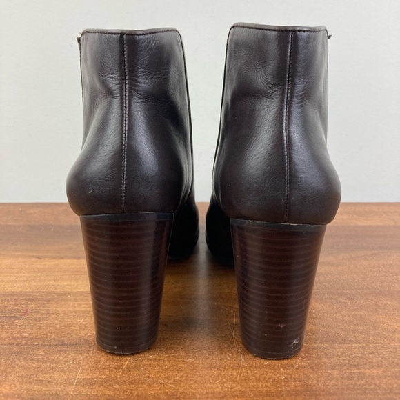 Ann Taylor Leather Ankle Bootie Brown Women’s Size 7M Pull On Boots Heeled. - Picture 5 of 13